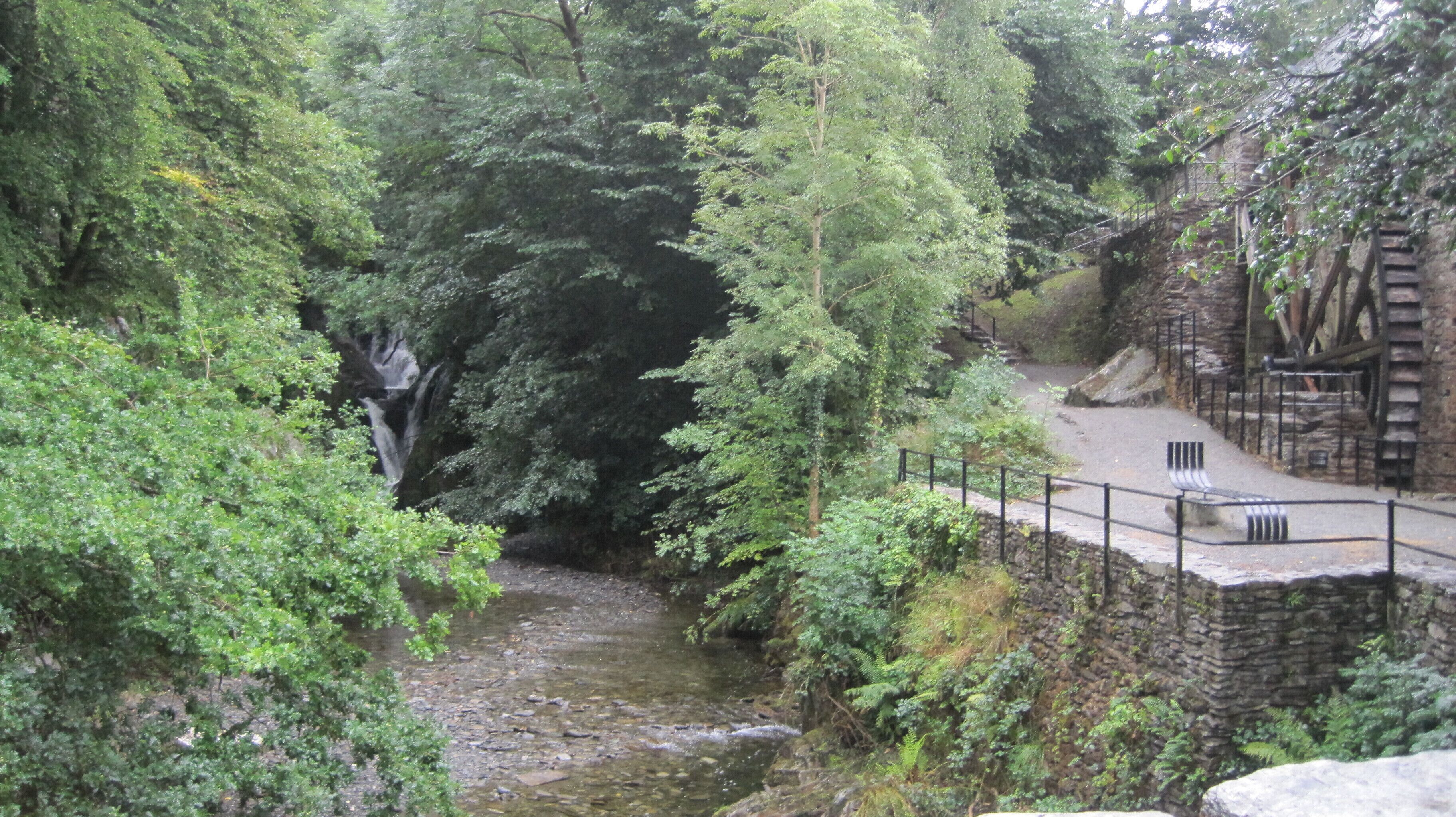 The mill and waterfall at Ffwrnais / Furnace, Ceredigion.