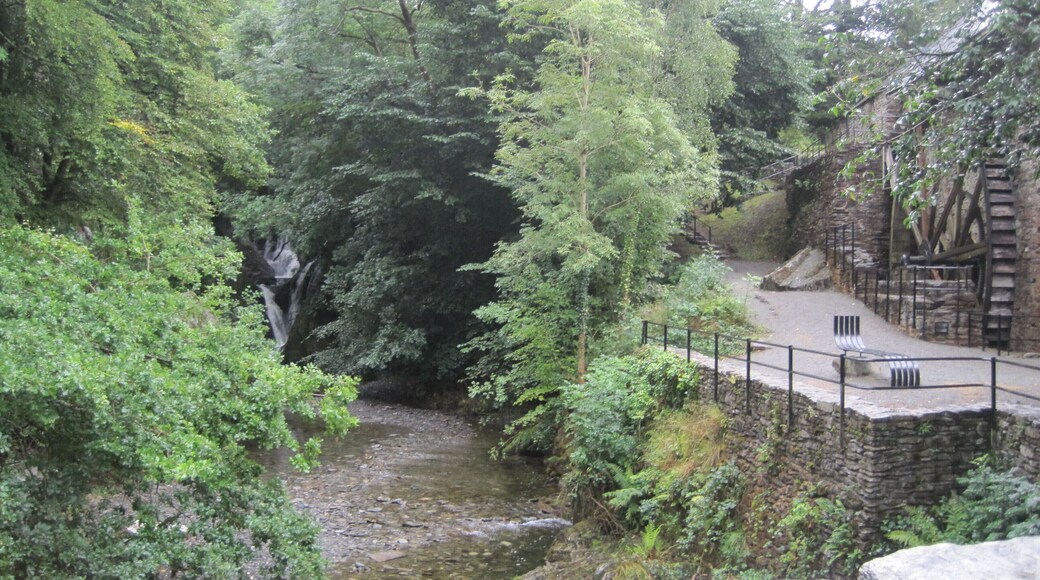 The mill and waterfall at Ffwrnais / Furnace, Ceredigion.