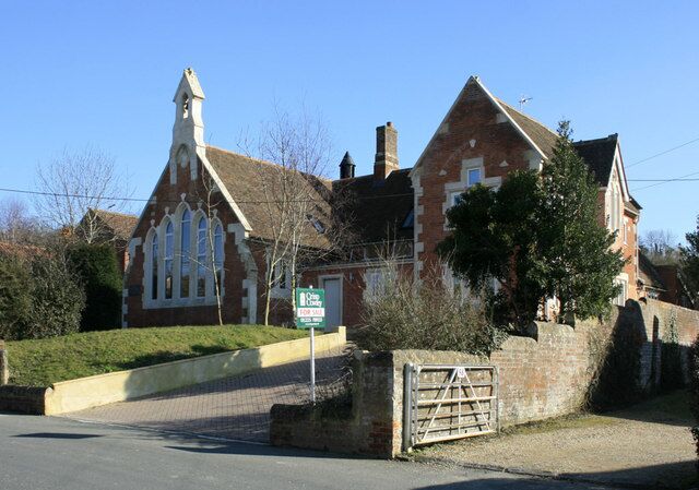 Old school house, Edington Seen from the B3098 Westbury Road. Now converted to a private house and for sale.
