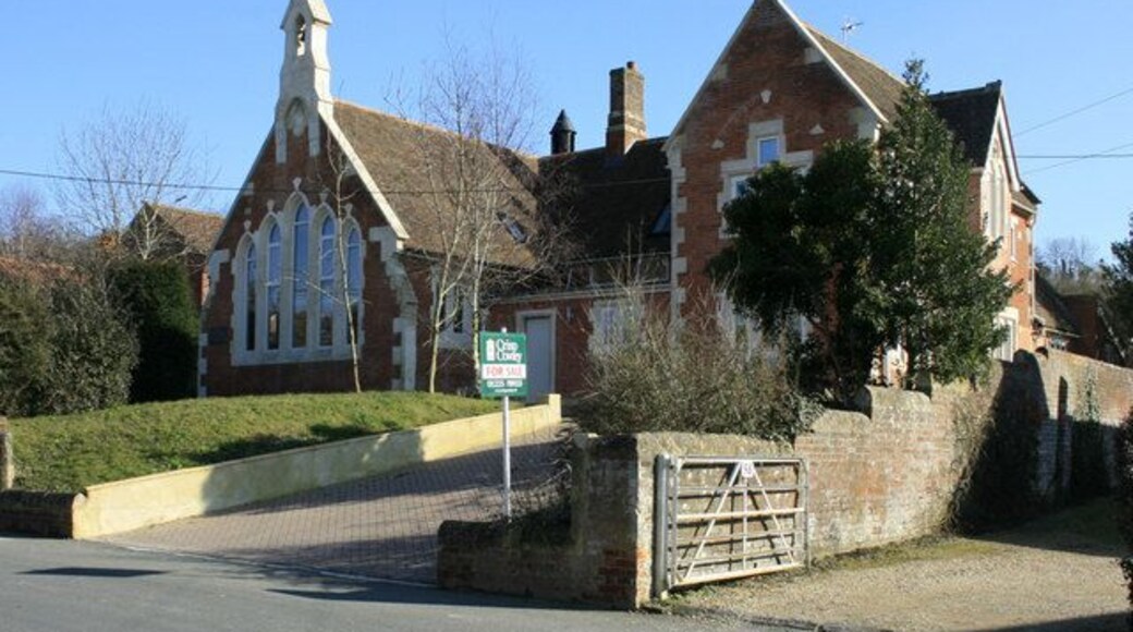 Old school house, Edington Seen from the B3098 Westbury Road. Now converted to a private house and for sale.