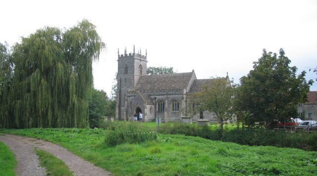 St. Peters, West Lydford A view looking to the northwest towards the church of St. Peter at West Lydford.