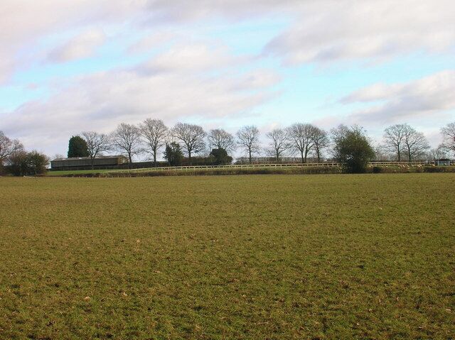 Field near Tourle's Farm An outbuilding can be seen on the ridge to the right. Somewhere to the right a footpath leads up there but is overgrown and impassable.