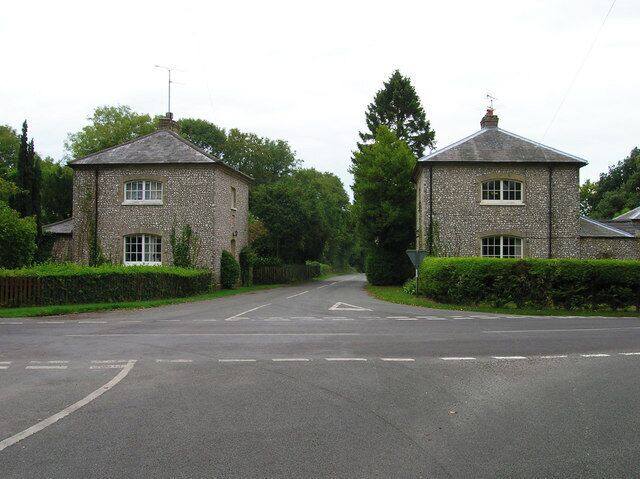 Pilleygreen Lodges. Guarding the road to Goodwood. They feature in the novel Martin Pippin in the Apple Orchard by Eleanor Farjeon.