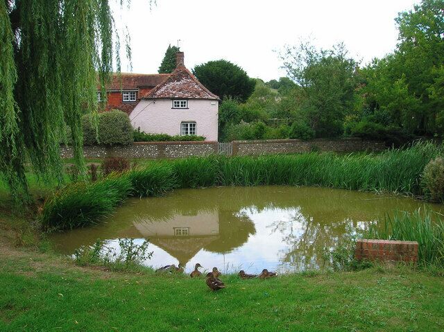 Village Pond and Residents, East Dean. Opposite the junction of lanes to the south of the village.