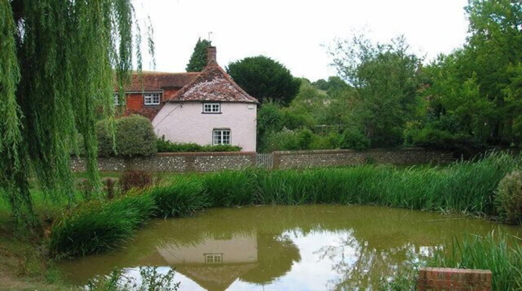 Village Pond and Residents, East Dean. Opposite the junction of lanes to the south of the village.