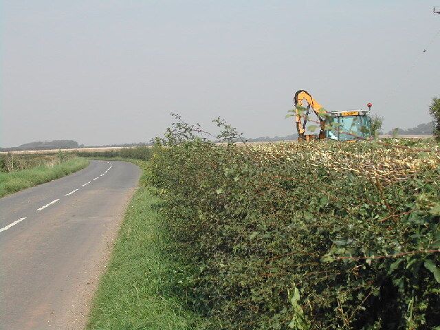 Hedge trimming. farmland near Newton Village