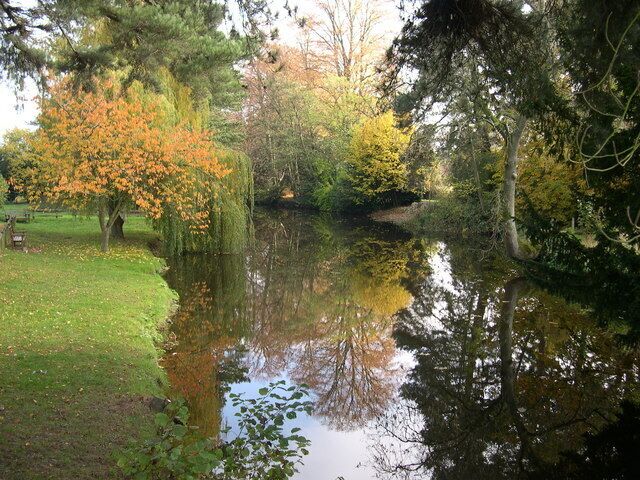 Reflected trees, Eardisland Reflections in the Arrow, from the small green by the bridge