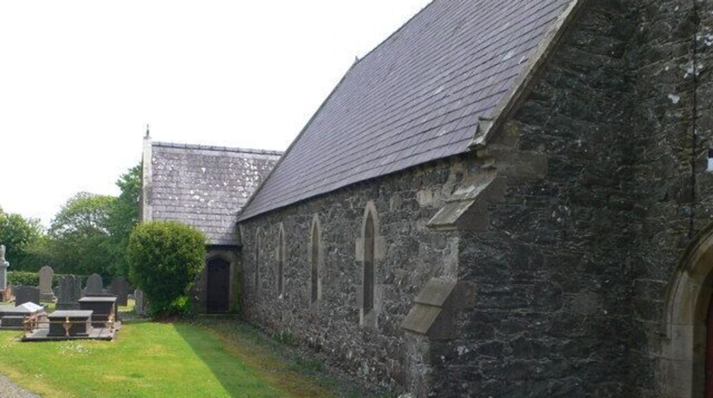 Llangaffo Church, the western wall, near to Llangaffo, Isle of Anglesey/Sir Ynys Mon, Great Britain.