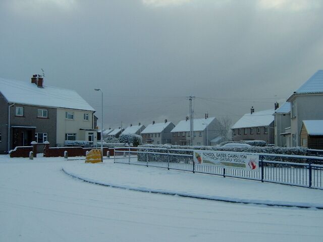 Entrance to Pen-Y-Fro Primary school Pen-Y-Fro (Priors Crescent) in the snow!
