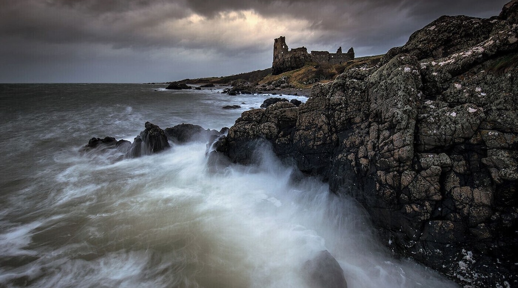 Stormy conditions and a castle, I was soaking but very happy to be there