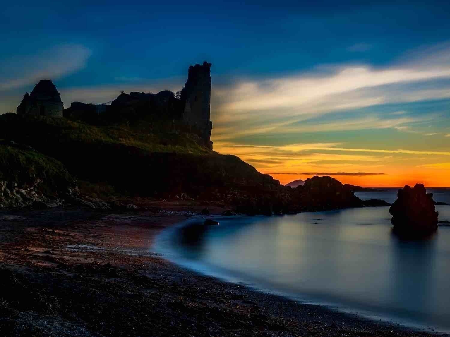 Sunset at Dunure Castle