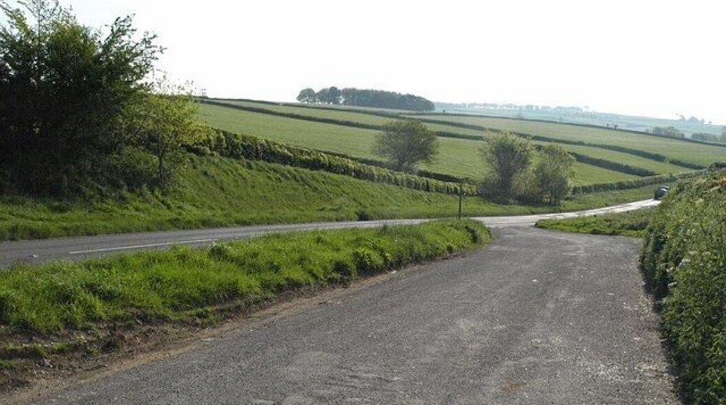 Layby, Eastacott A handy large layby beside the B3362 as it drops past Eastacott.