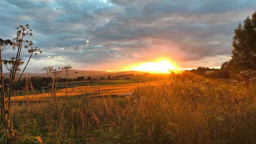 Sunset on the B729 near Dunscore