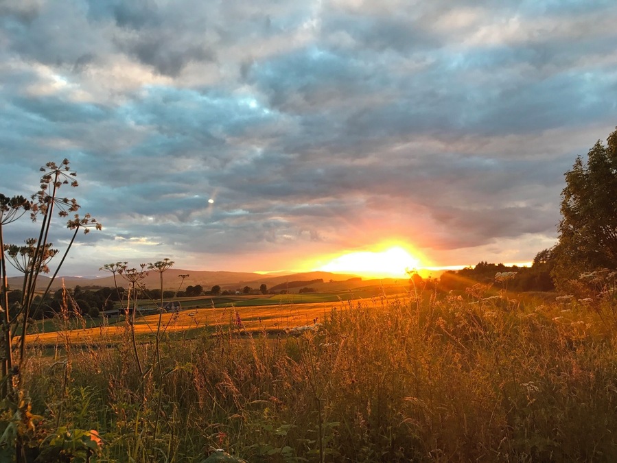 Sunset on the B729 near Dunscore