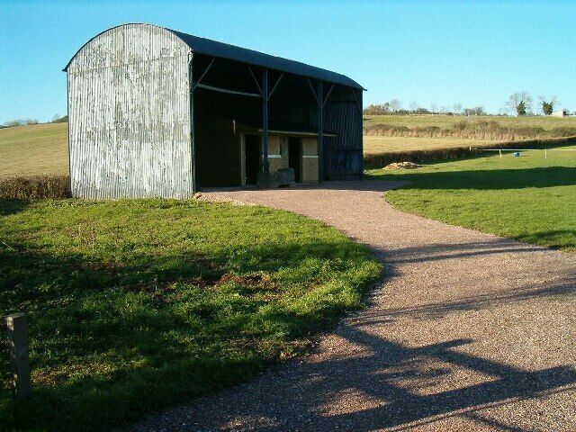 Barn at Compton Dundon. Note the stable which has been built inside the barn.