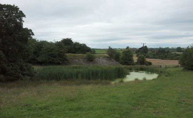 Overgrown pond near Dilhorne This small pond is beside the crossing of several footpaths. It may have been connected with long-closed Blake Hall Colliery which was nearby.