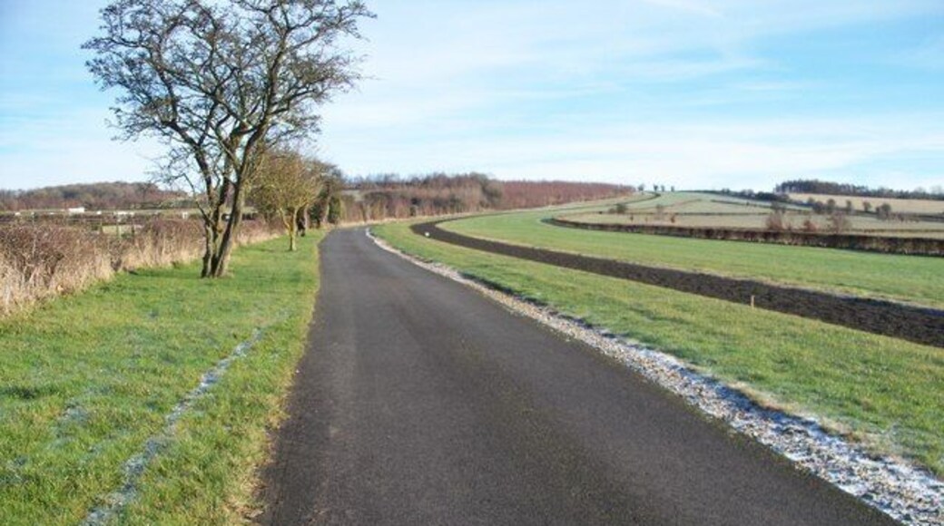 Jackdaws Castle Set in 500 acres, Jackdaws Castle is where Jonjo O'Neill runs his horse training establishment. The road seen here is the route of two long distance footpaths, the Gloucestershire Way and the Diamond Way, running through the property. The track seen to the right of the road is an all-weather gallop.