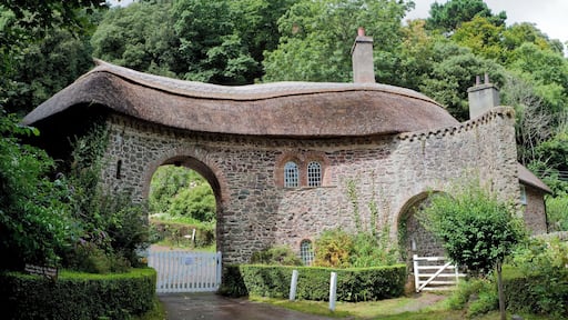 The Worthy Toll Road gate. Cost to pass through the gate is £2.00 (as of August 2009). The South West Coast Path continues through the gate on the right, towards Culbone. 10 segment stitch (but with a lot of overlap).
