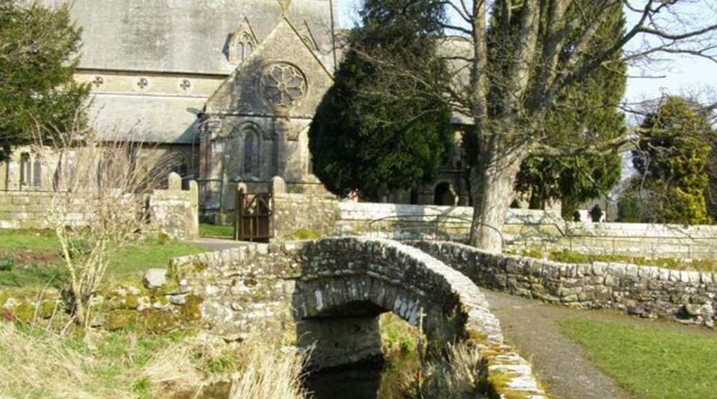 Bridge to St Lawrence's Church. Bridge over Dalebanks Beck in Crosby Ravensworth.