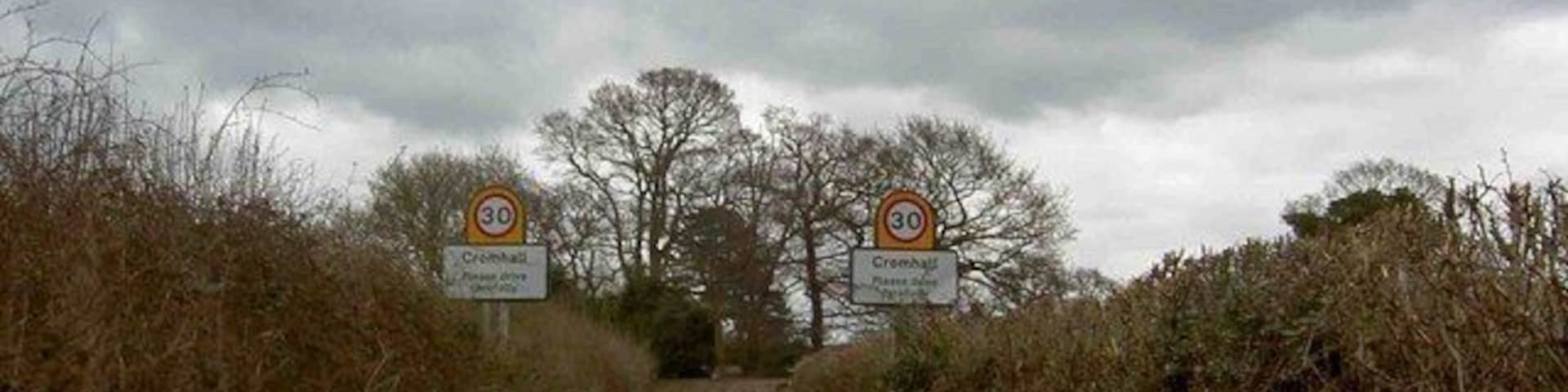 Slow down for Cromhall The 30 mph signs look out of place on such a narrow country lane.