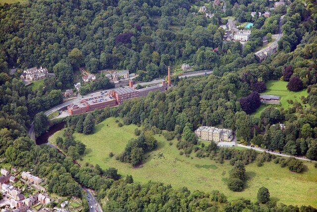 Masson Mills and Willersley Castle, Cromford Air view of Masson Mills and Willersley Castle
