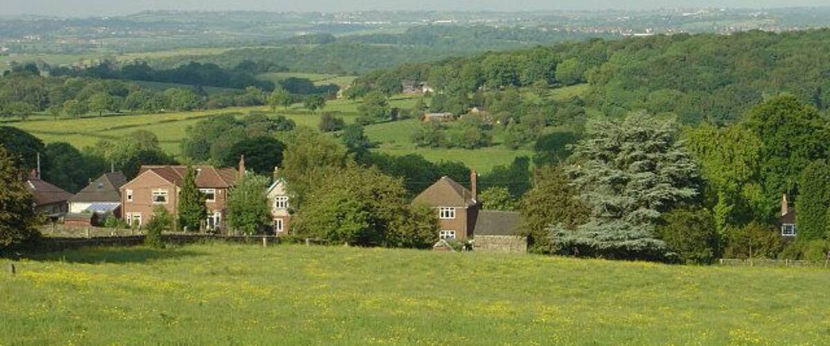 View from Chadwick Nick Lane Looking North-east over Crich Common
