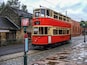 Preserved tram in Derbyshire.