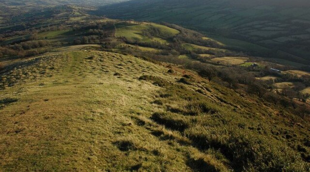 The Olchon Valley View down the Olchon Valley from below the Cat's Back, high on the right is the Hatterral Ridge and the border between England and Wales.