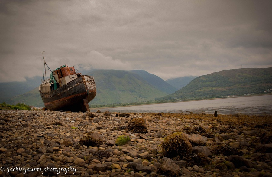 Corpach wreck
Ben Nevis in, background