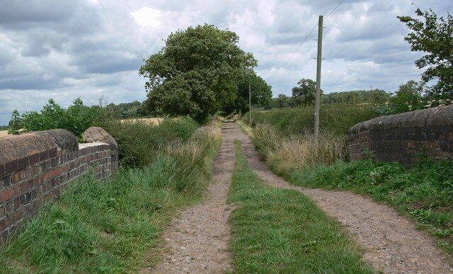 Track from Robies Gorse Farm Crossing Bridge 46: Fairfield Bridge over the Ashby Canal.