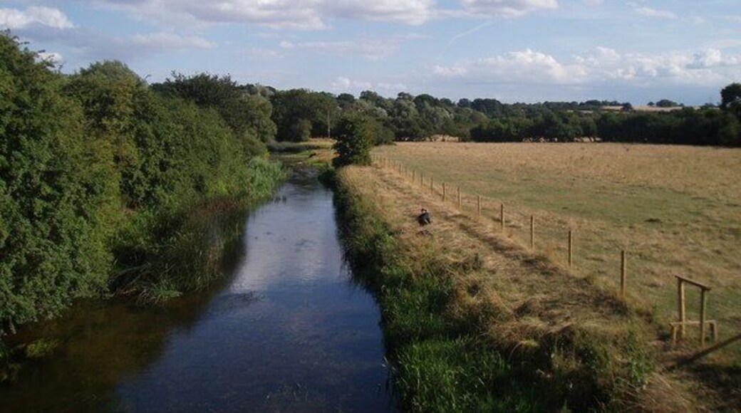 Turvey Bridge. Looking south down the river from atop the bridge