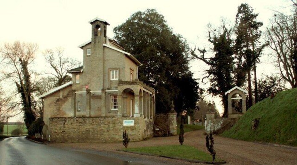 The Lodge at Shrubland Park Designed in 1770 by James Paine and J.P.Gandy-Deering. The road is Sandy Hill.