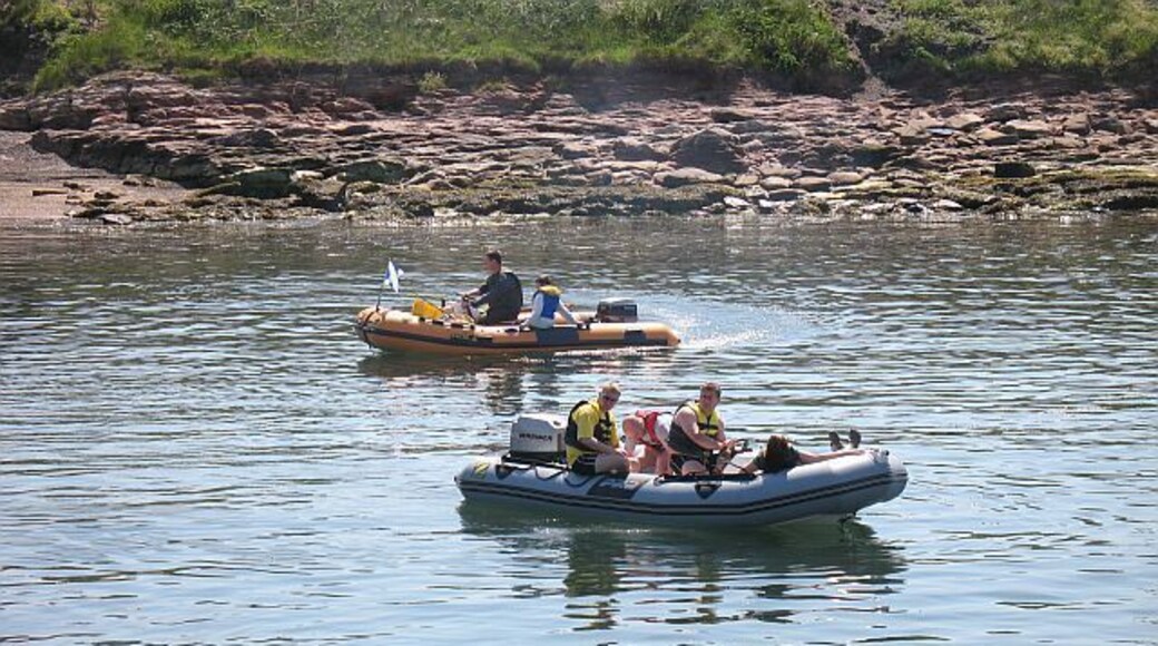 Safety back up Gala day safety escort waiting in Cockenzie Harbour.