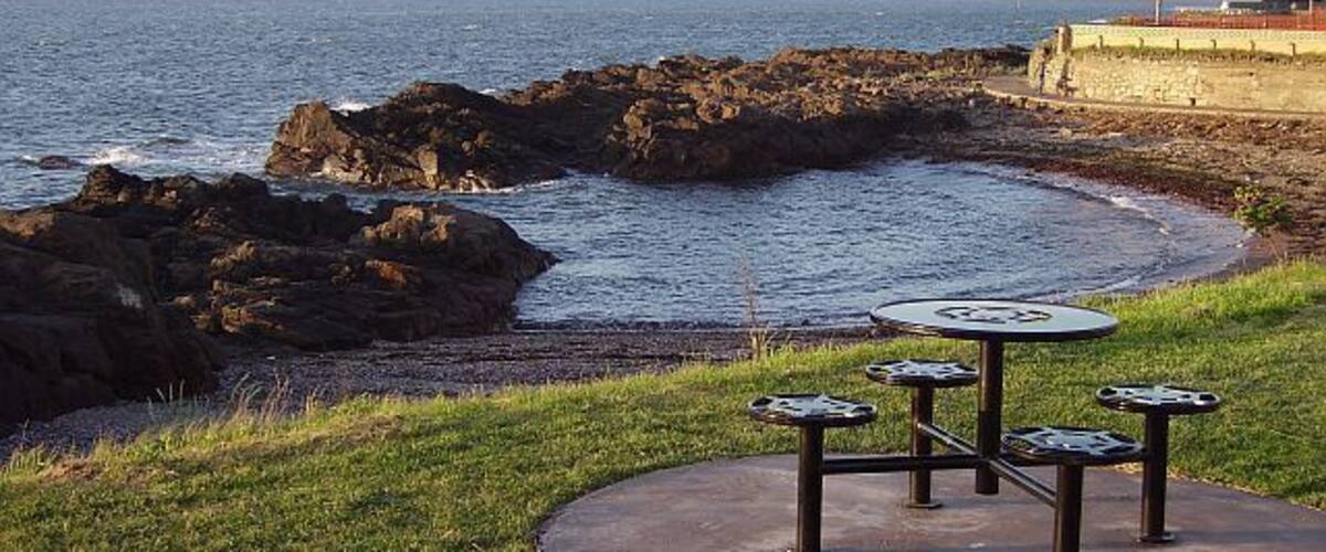 New picnic table. At the original, natural , Cockenzie Harbour. A new picnic table, installed, Summer 2006. Very handy for the walkers on the coast path.