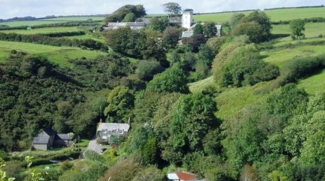 Challacombe Mill with Barton Town above Taken from the road south west from Challacombe