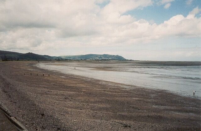 Blue Anchor Bay Looking towards Minehead, on the distant promontory, from Blue Anchor.