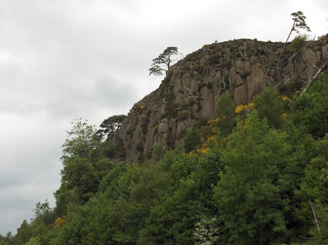 Touchadam Craig. Crag beside Murrayshall Quarry.