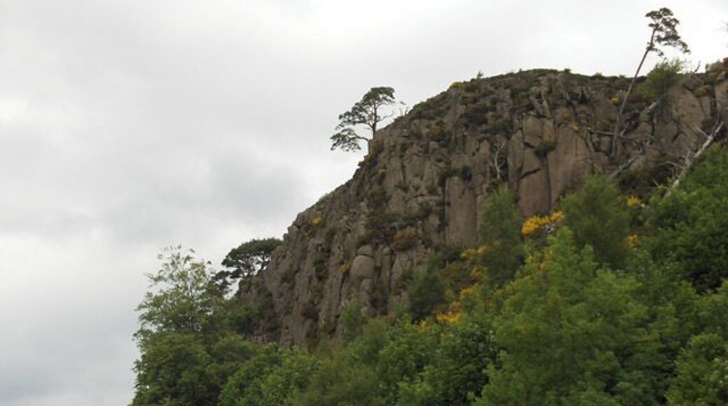 Touchadam Craig. Crag beside Murrayshall Quarry.