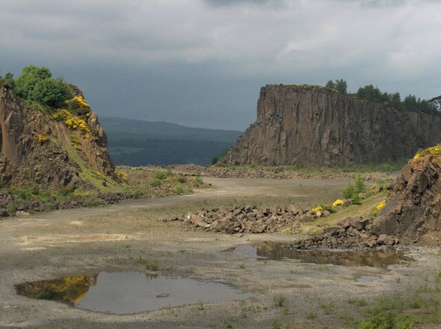 Murrayshall Quarry. It seems to me that the quarry, which is owned by Tarmac, has expanded further south than shown by the Ordnance Survey. This is taken from its southern end.
