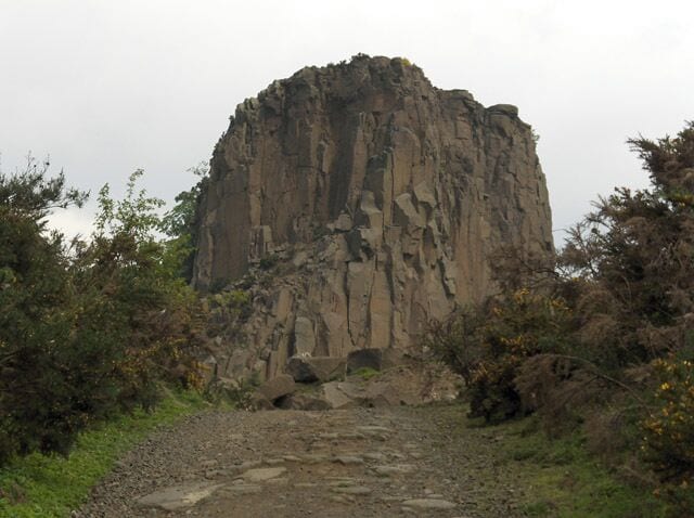 Murrayshall Quarry. Rockface on the northern side of the portals leading into the quarry.