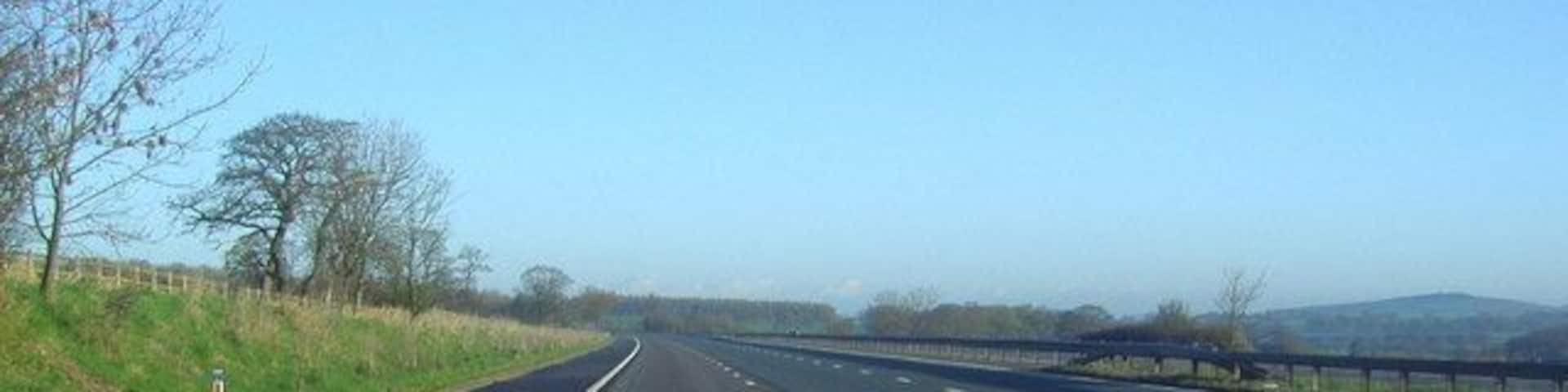 M6 motorway, northbound This is a very quiet motorway because it's early in the morning. It's the M6, northbound, between junctions 40 and 41.