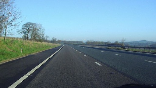 M6 motorway, northbound This is a very quiet motorway because it's early in the morning. It's the M6, northbound, between junctions 40 and 41.