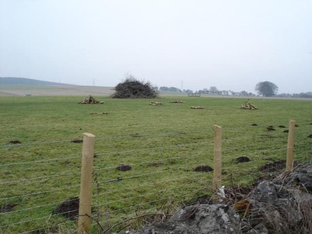 Caerwys countryside views. Looking over farmland to the hills beyond between the A55 and the village of Caerwys