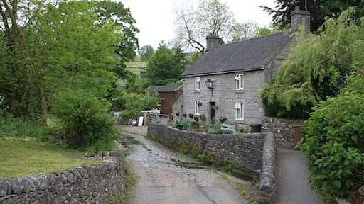 The ford at Butterton The road runs along the stream bed (or is it the stream running along the road bed?) for some 70 metres