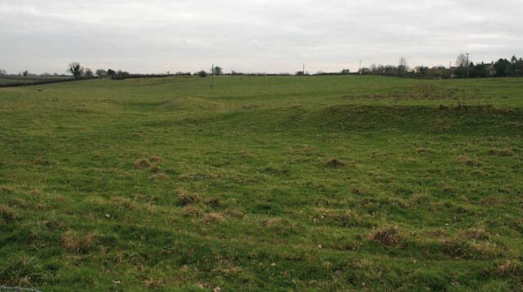 Earthworks at Burton-le-Coggles. These extensive ancient bumps and lumps are in a field on the eastern edge of the village.