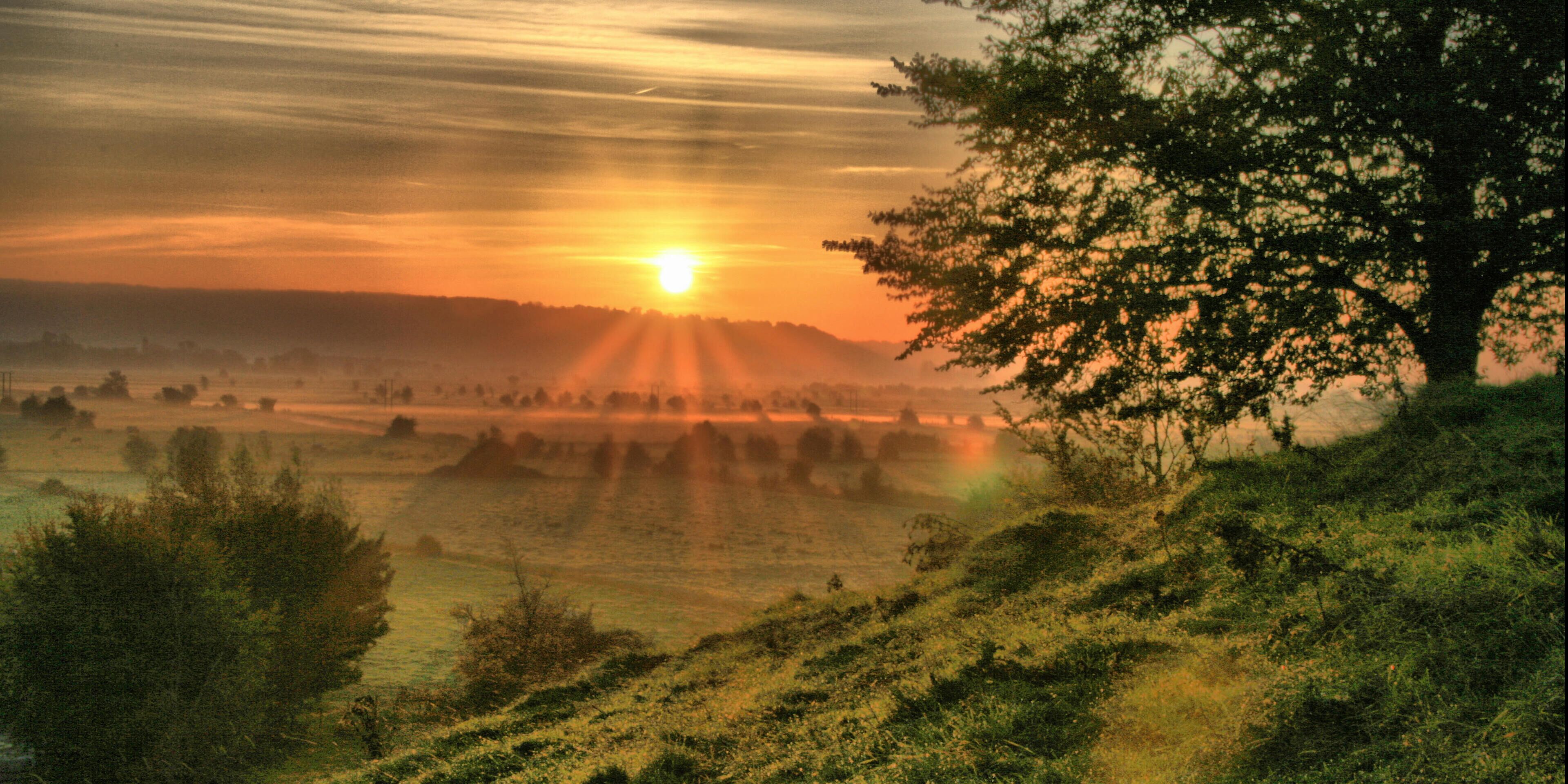 Sunrise from Burrow Mump, Burrowbridge, Somerset