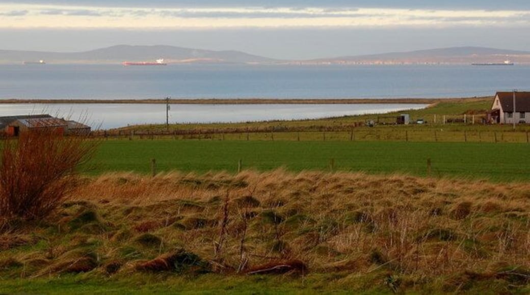 I saw three ships come sailing in... Well, it is Christmas Day! Echna Loch, Echnaloch Bay and Scapa Flow beyond.
