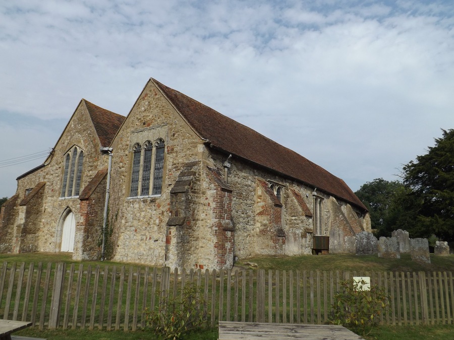 St Augustine's parish church, Brookland, Kent, seen from the southwest