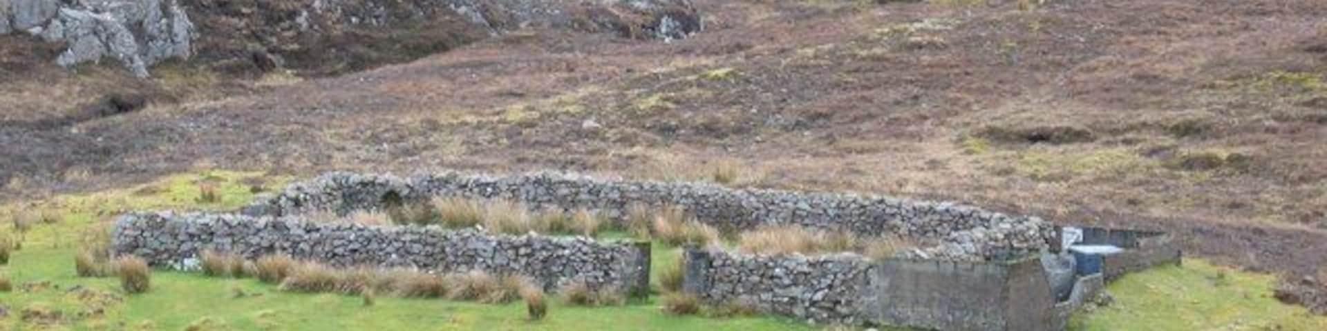 Walled Garden. Marked on OS as a sheepfold, that is probably a more recent use than its original purpose as a shelter for vegetable growing.