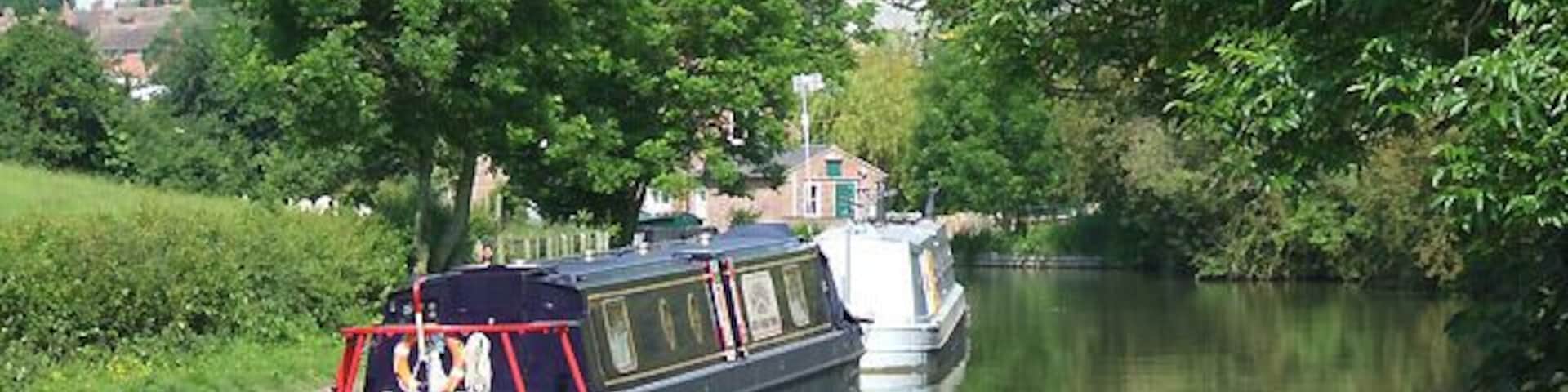 Grand Union Canal, Braunston, Northamptonshire Looking towards Lock No 2, just out of sight round the bend of the canal.